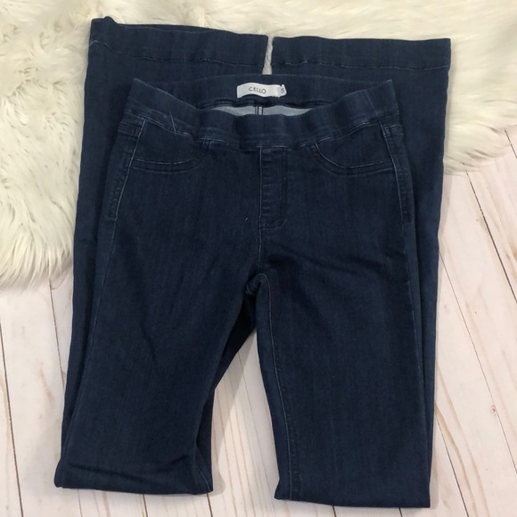 Cello Denim - Cello Dark Wash Skinny Flare Jeans Size Small